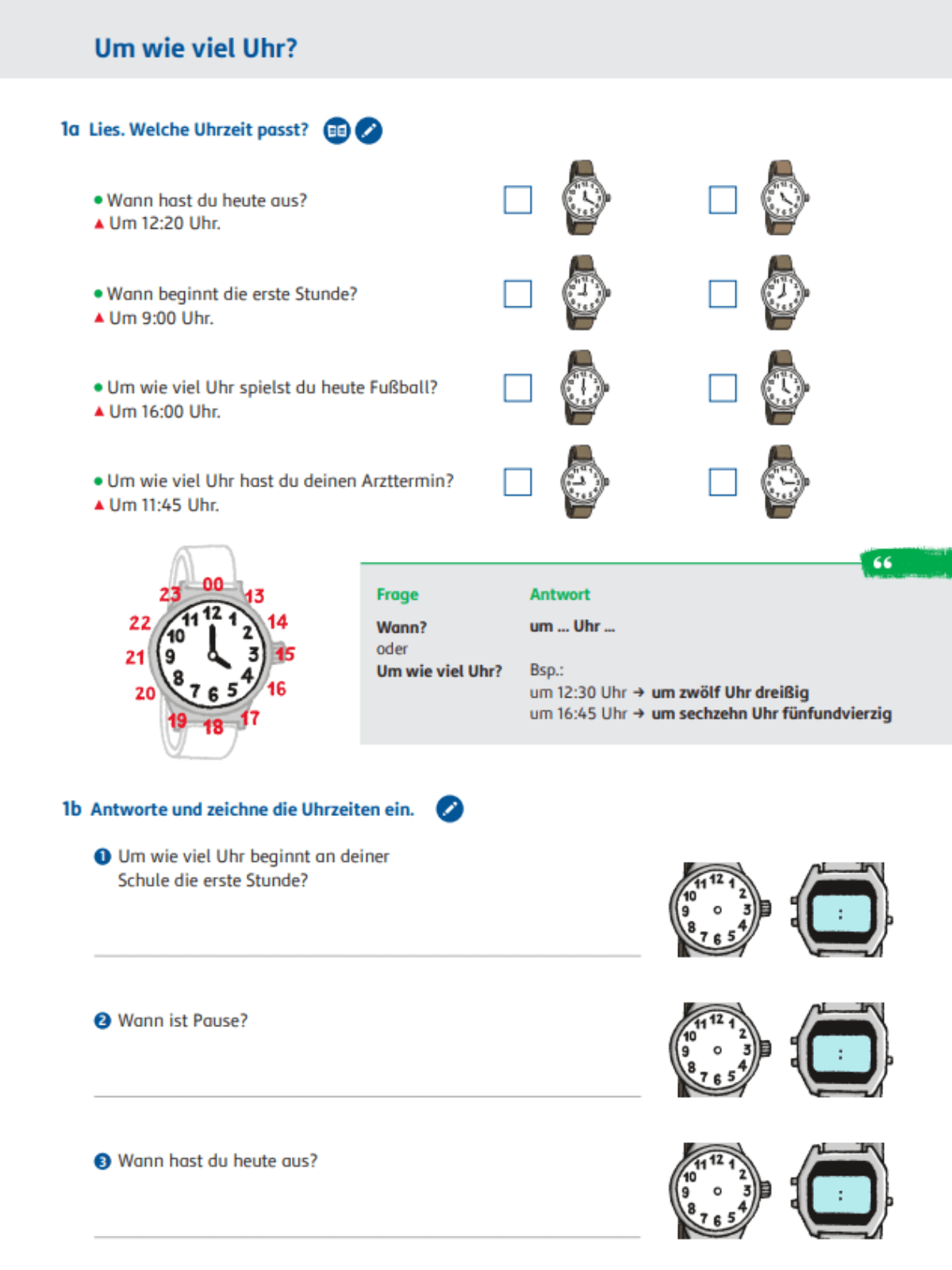 Um Wie Viel Uhr Kommt Die Post In Meiner Straße „Um wie viel Uhr?“ - Uhrzeiten lesen - SchlaU:Lernen